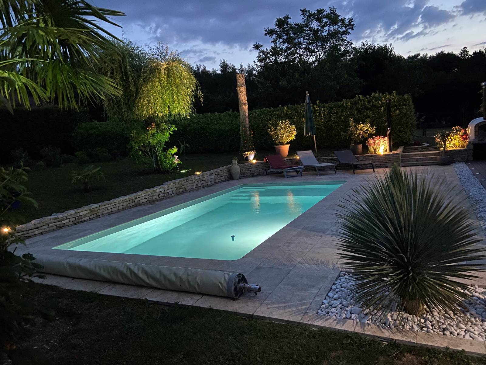 Nouveau modèle de piscine LACANAU 6,10 m x 3,20 m p 1,44 m plage 1,15 m  avec filtration