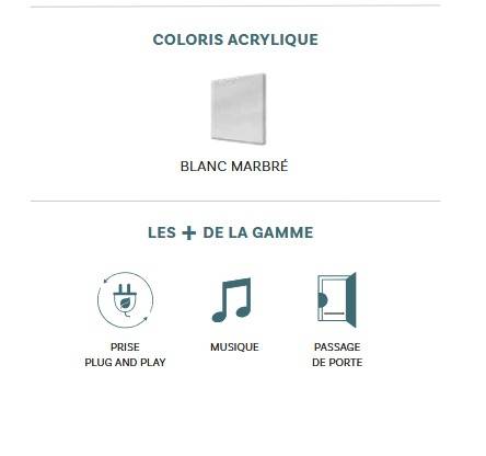 Spa MOOREA - 2 places spécial chambre ou SDB - Blanc marbré